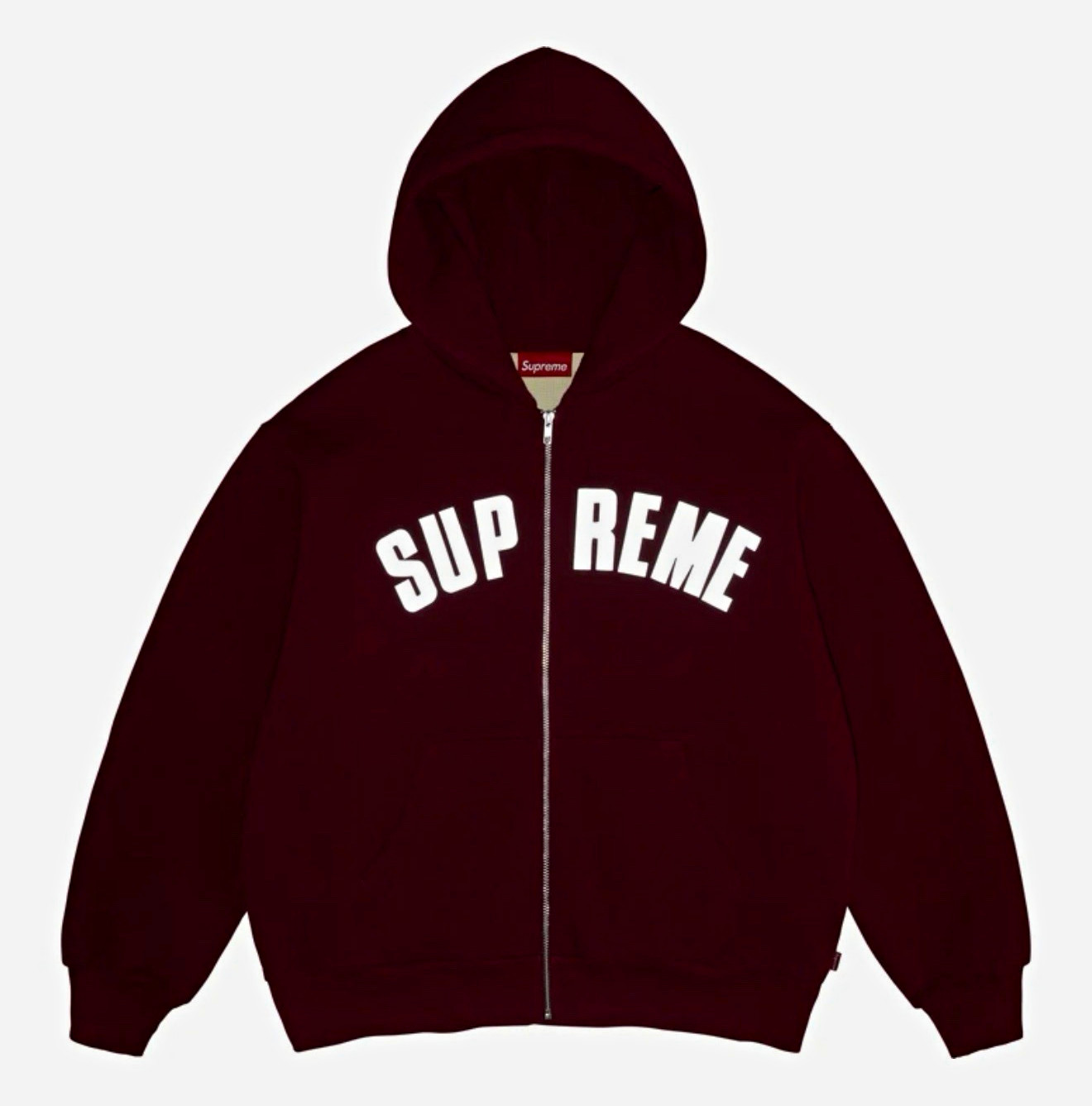 Supreme Men’s Red Thermal Lined Full Zip Hoodie Logo Pockets 2XL Supreme Men’s Red Thermal Lined Full Zip Hoodie Logo Pockets 2XL
