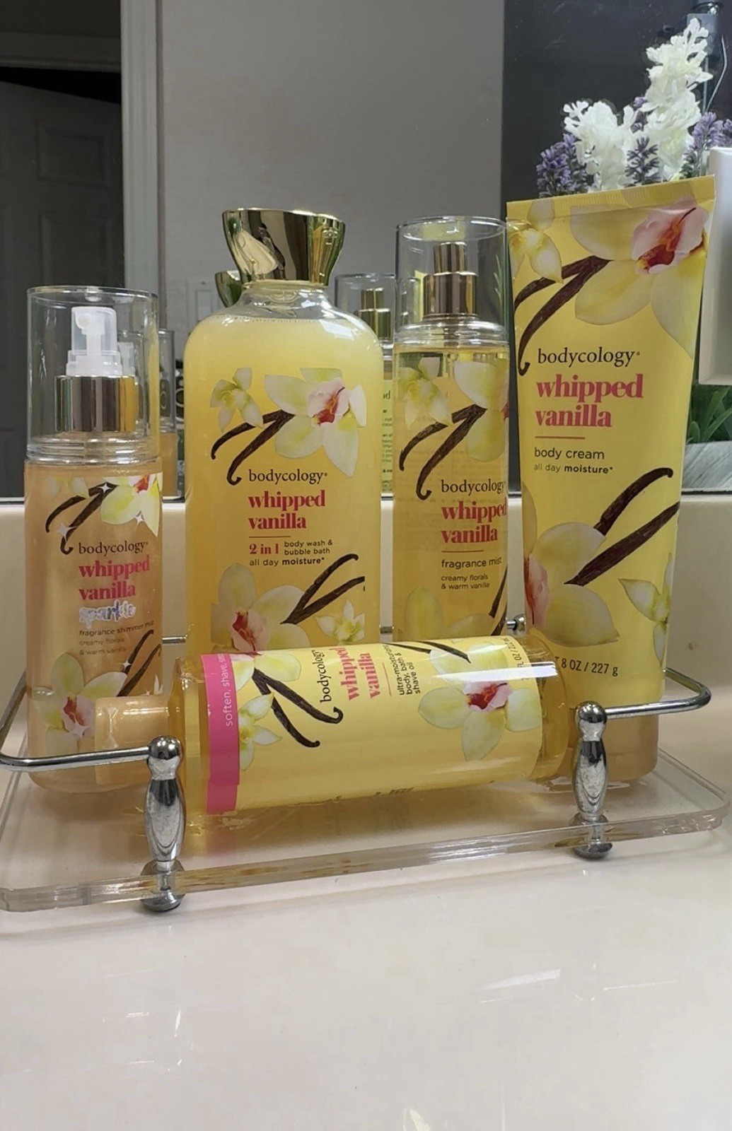 bodycology Whipped Vanilla Toiletries Set Body Wash Cream Mist Paraben Free