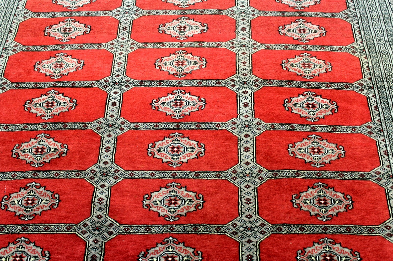 9X6 BEAUTIFUL HAND KNOTTED 300+KPSI VEGETABLE DYE WOOL GEOMETRIC BOKHARA RUG