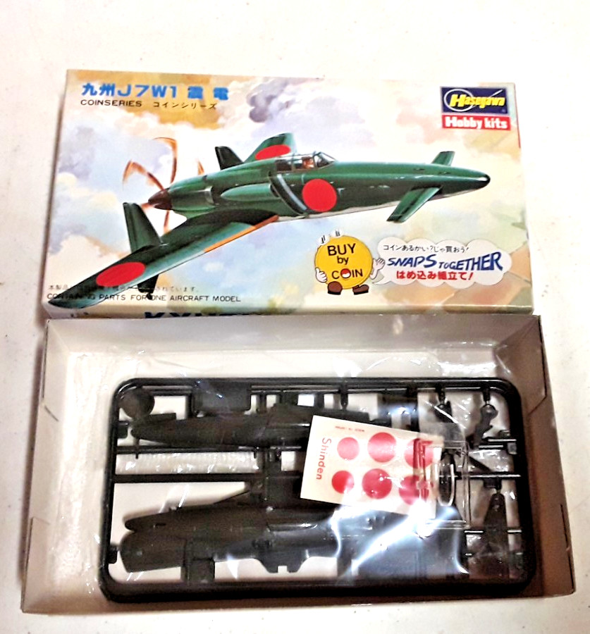 Vintage 1980 Hasegawa Coin Series Kyushu J7W1 Shinden 1/106 Snap Model (MK-301