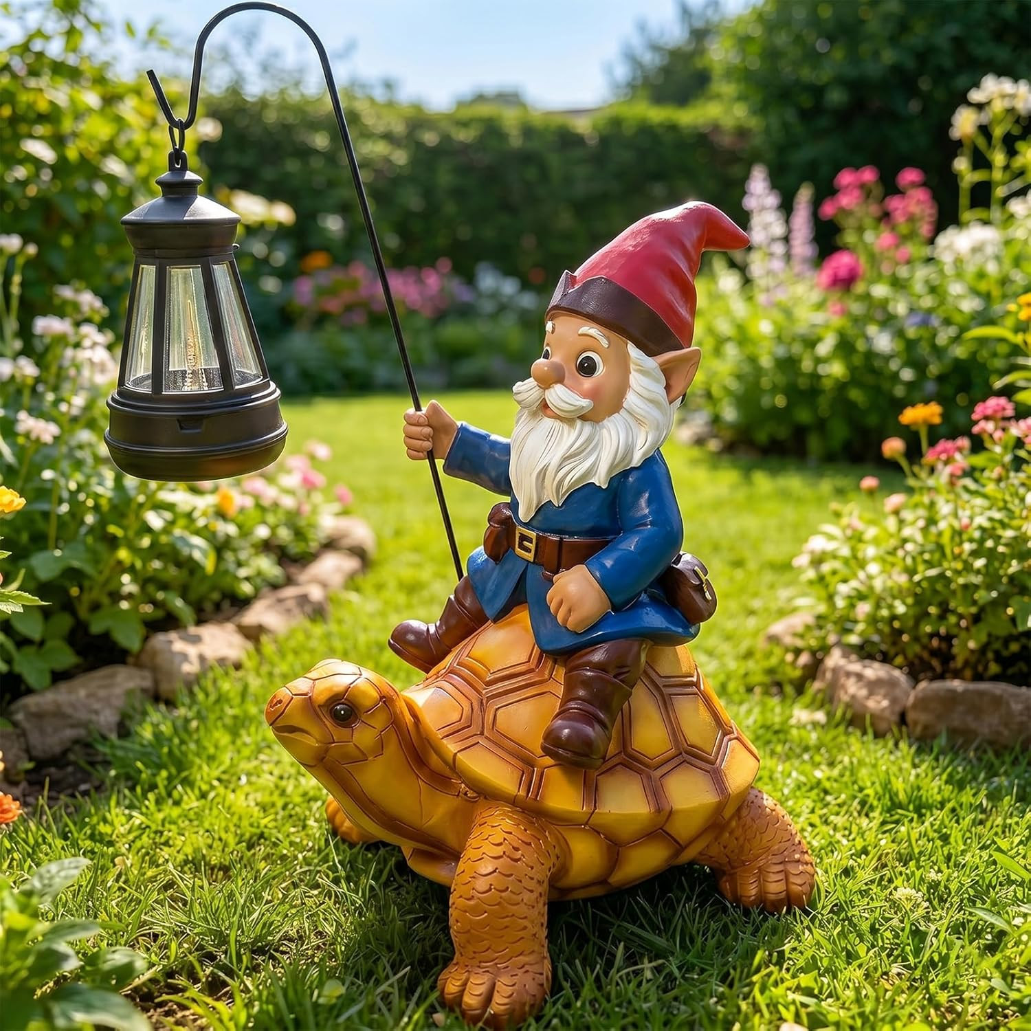 Garden Gnome Decoration, Funny Resin Solar Gnome Statue for Lawn Patio Yard Garden Gnome Decoration, Funny Resin Solar Gnome Statue for Lawn Patio Yard
