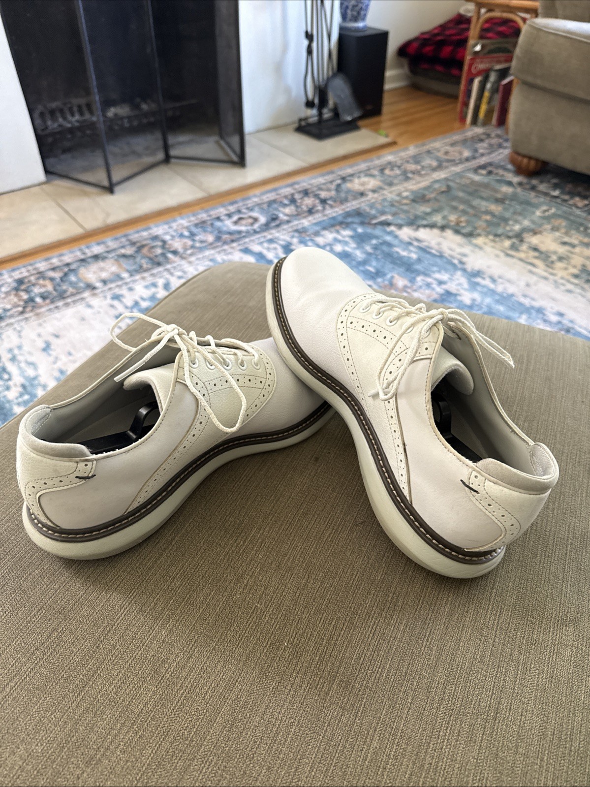 Foot Joy Men\'s Golf Shoes 57903 White Size 10W Lightweight Lace Up