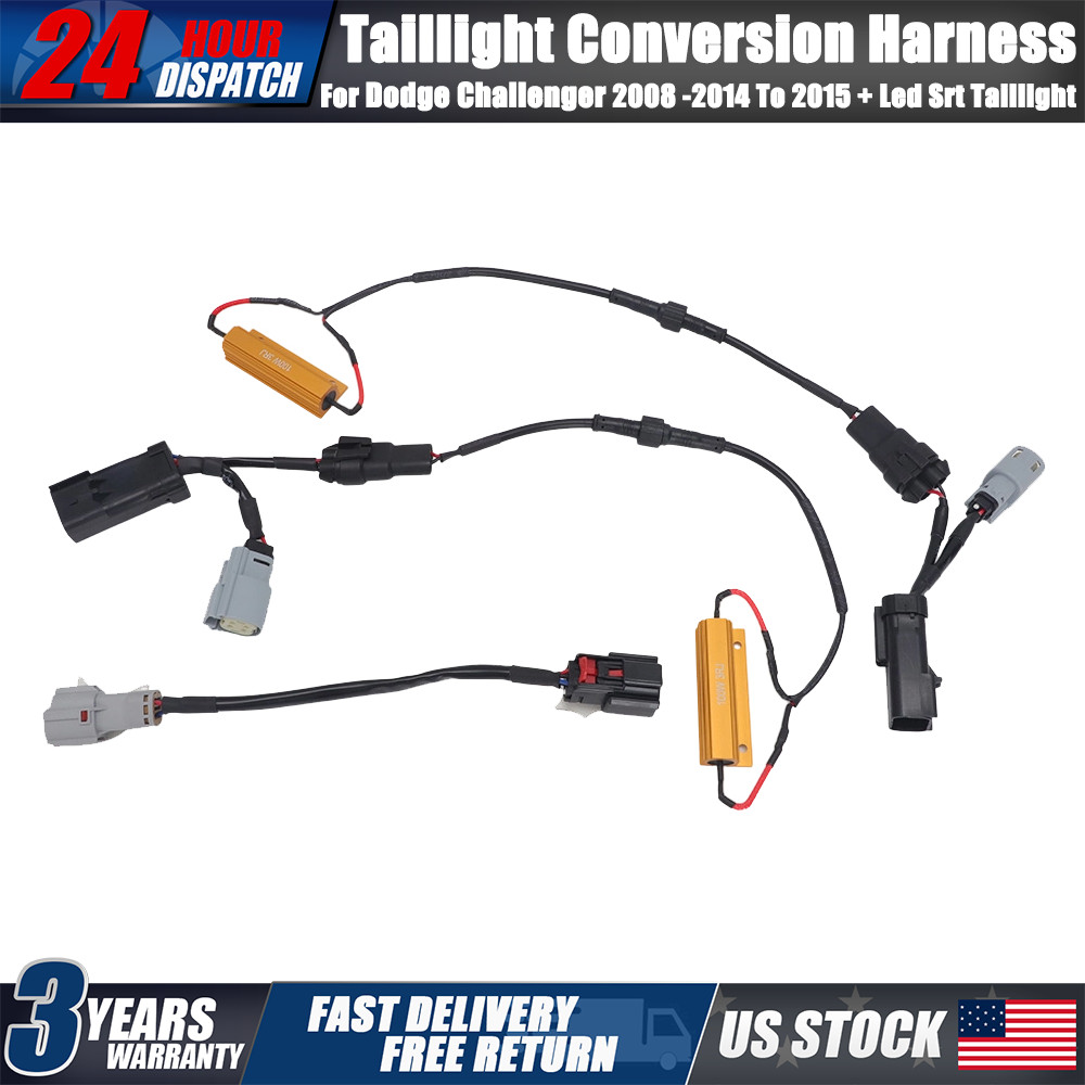 New Taillight Conversion Harness For Dodge Challenger 2008-14 To 2015 + Led Srt
