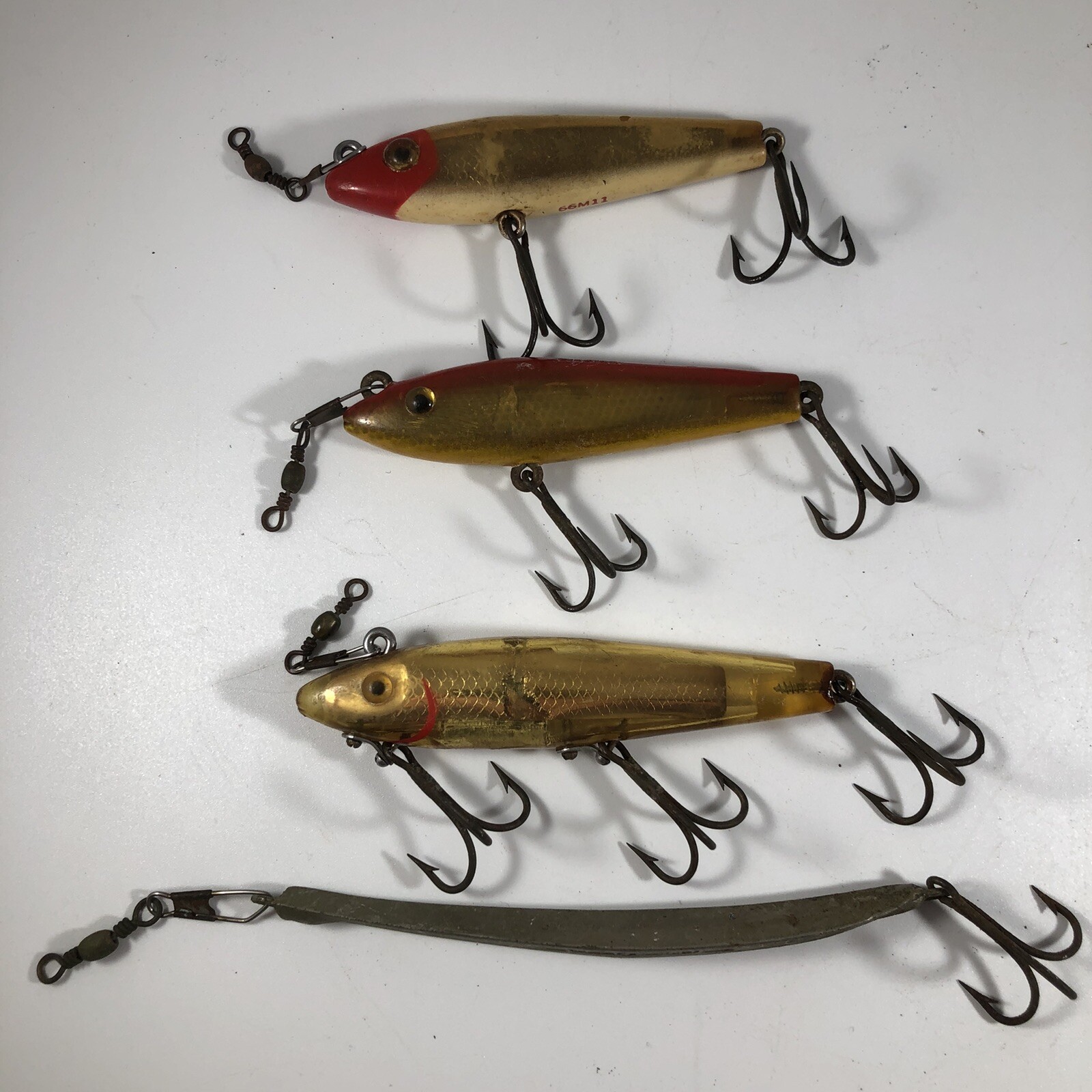 Lot of 3 Vintage L&S Mirr-O-Lure 1 VI-KE 1 1/4 Fishing Lures