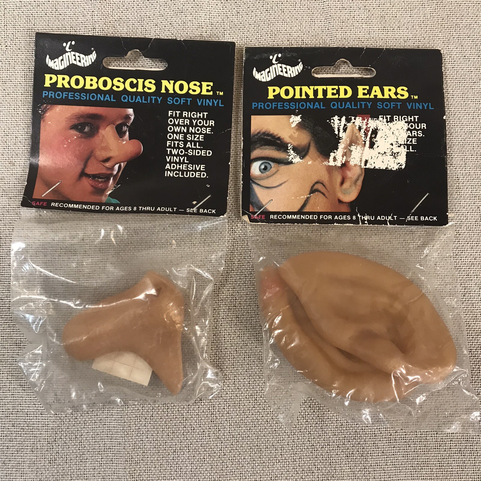 Vtg 1983 Halloween Imagineering Vinyl Proboscis Nose/Pointed Ears Costume NOS 