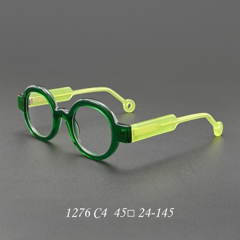Prescription Ready Vintage Two-Tone Round Full Rim Eyeglasses Frame for Women