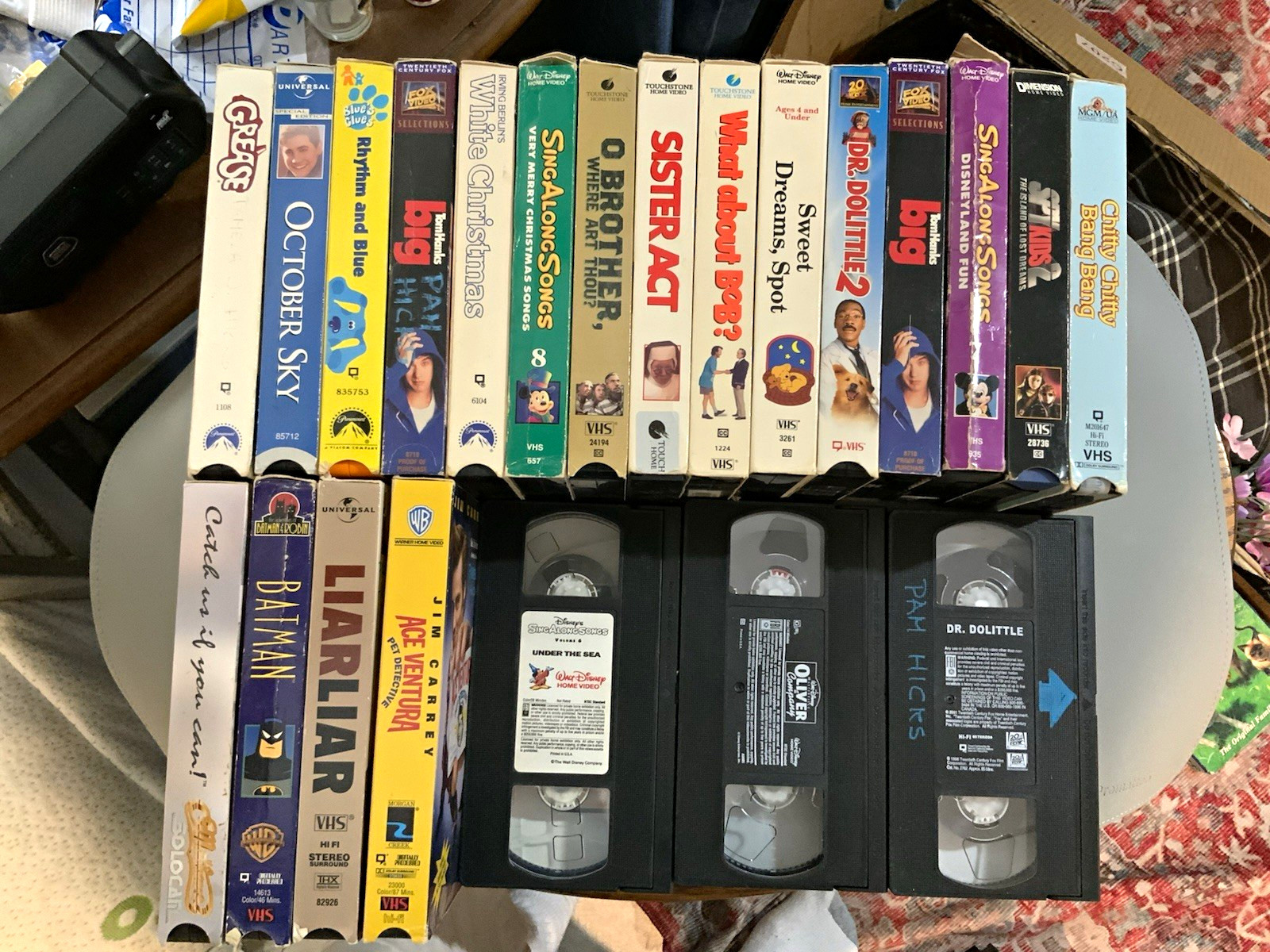 VHS Mixed Lot Disney Batman Ace Ventura Dr. Dolittle 2 NTSC Full Screen NR