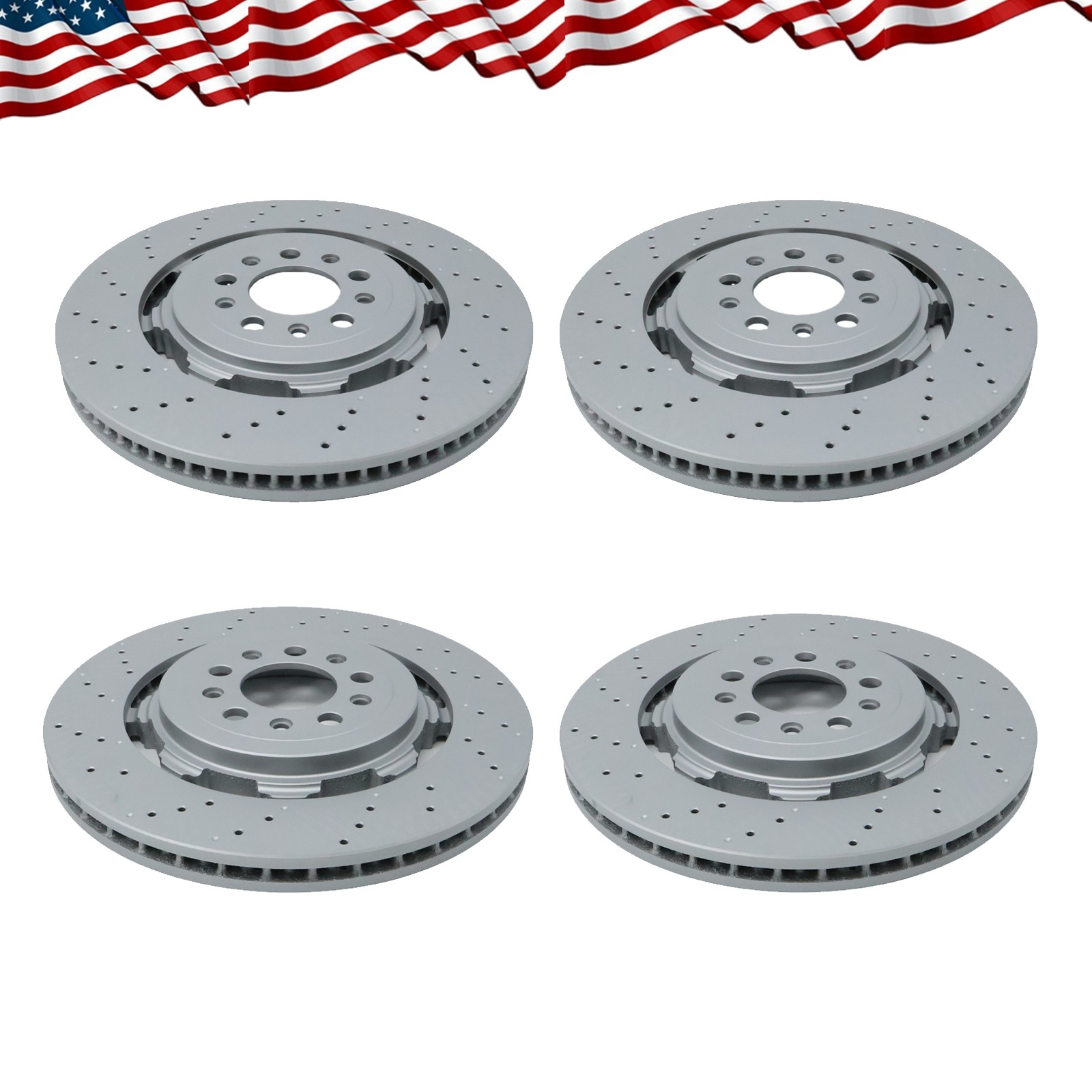 Fits 2017-24 Alfa Romeo Giulia Stelvio Quadrifoglio 2.9L Frt Rr Brake Rotors Set