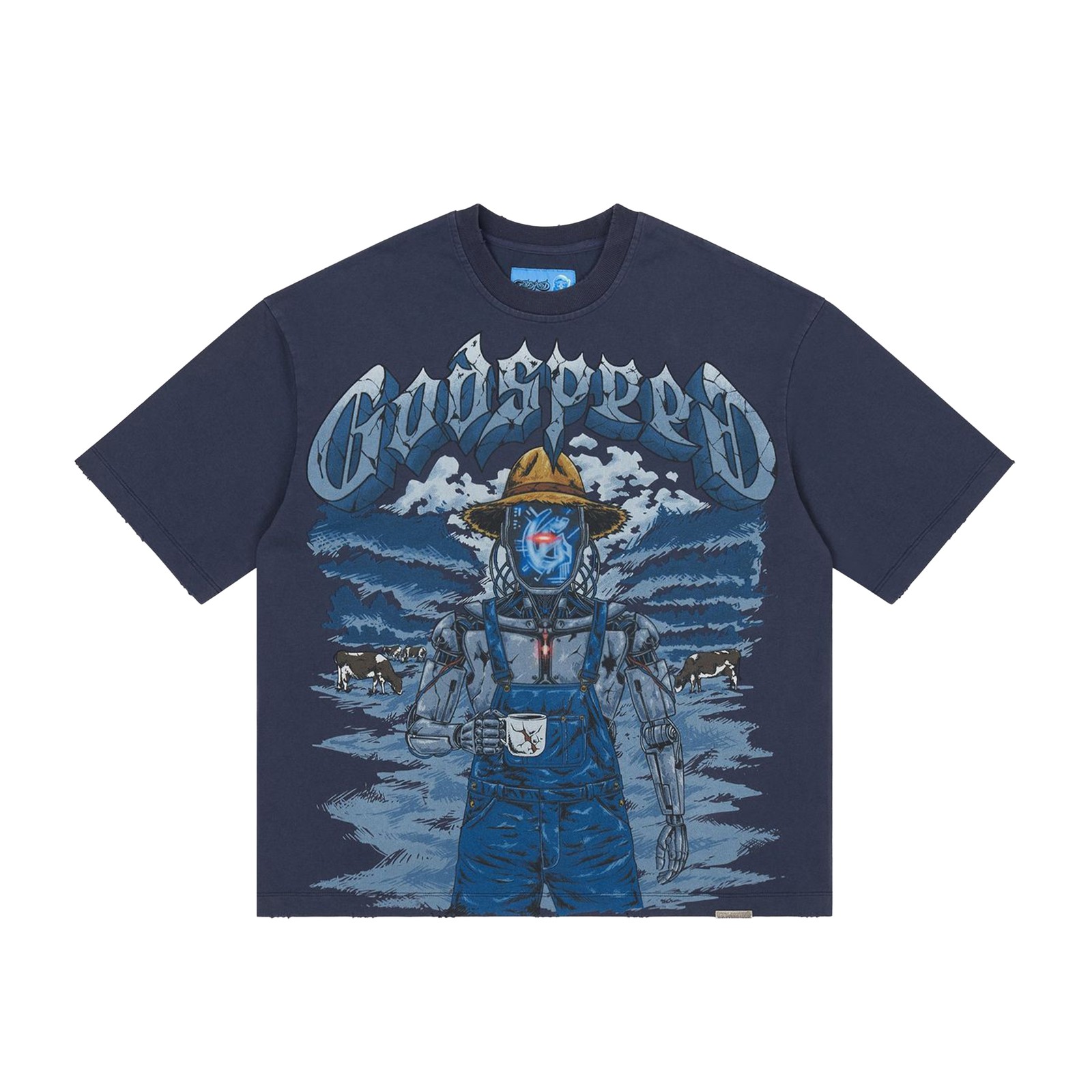 Godspeed NextGen Crew Neck T-Shirt Aura Farm II Mens Navy AURA FARM II-CREW NECK
