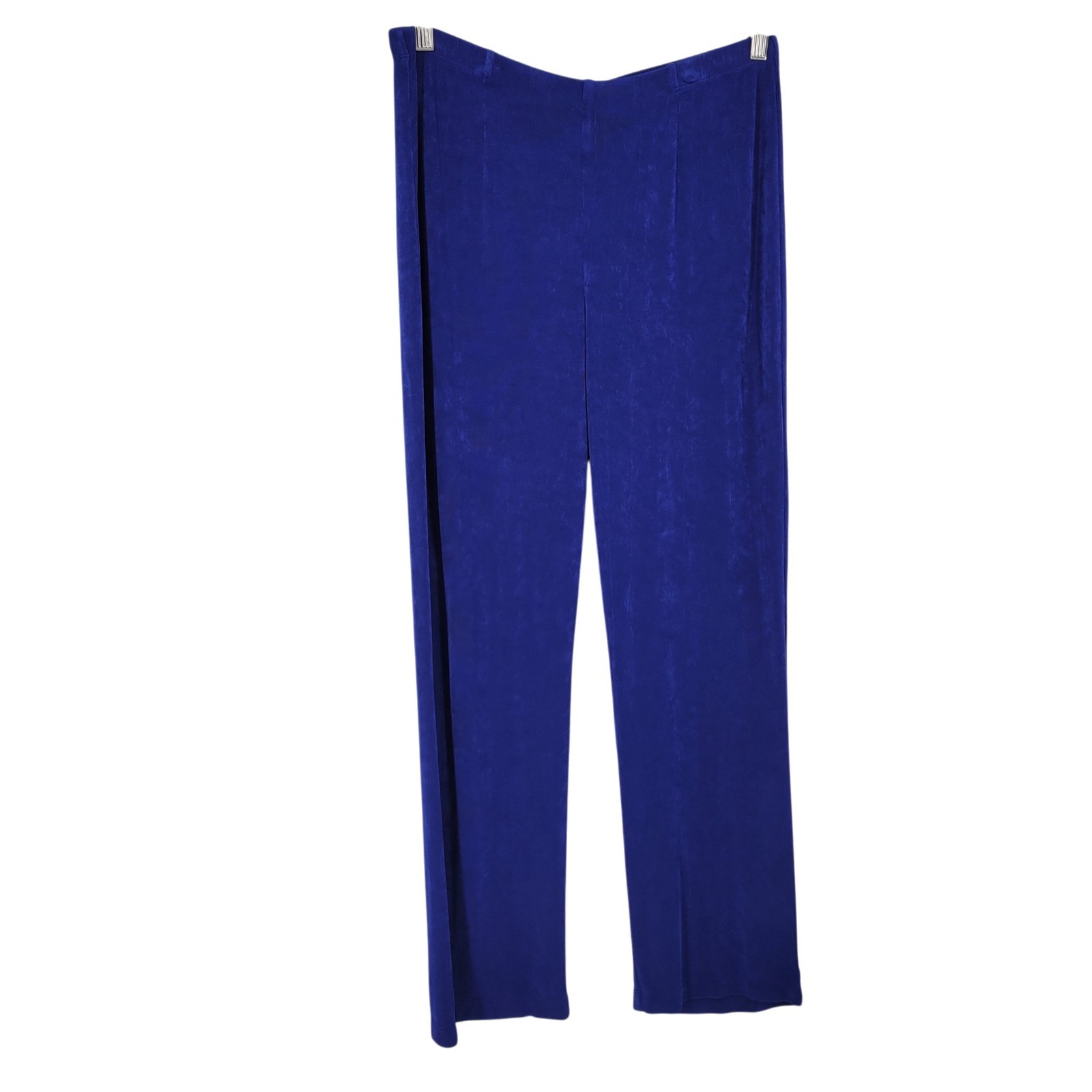 Chico\'s Travelers 2 Cobalt Blue Pants Pull On Straight Leg Stretch slinky Large