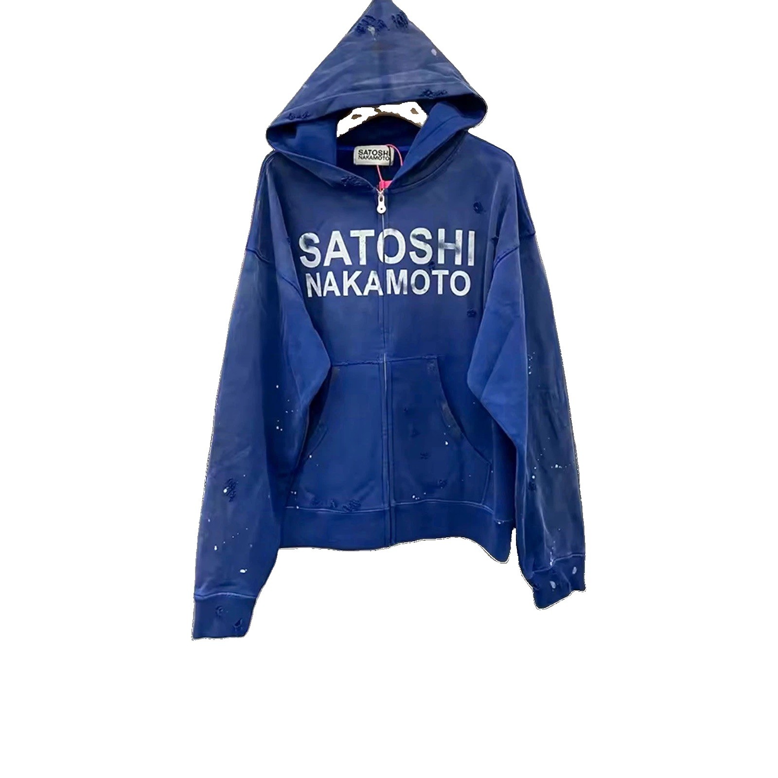 Satoshi Nakamoto blue Full Zip hoodie Satoshi Nakamoto blue Full Zip hoodie