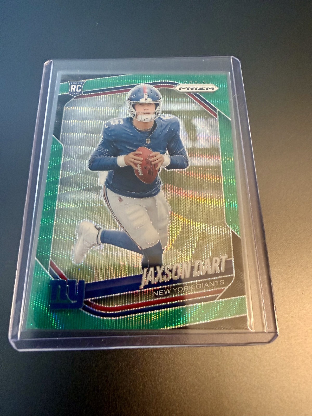 2025 Panini Prizm - Rookies Jaxson Dart #332 Green Wave Prizm (RC) NY Giants