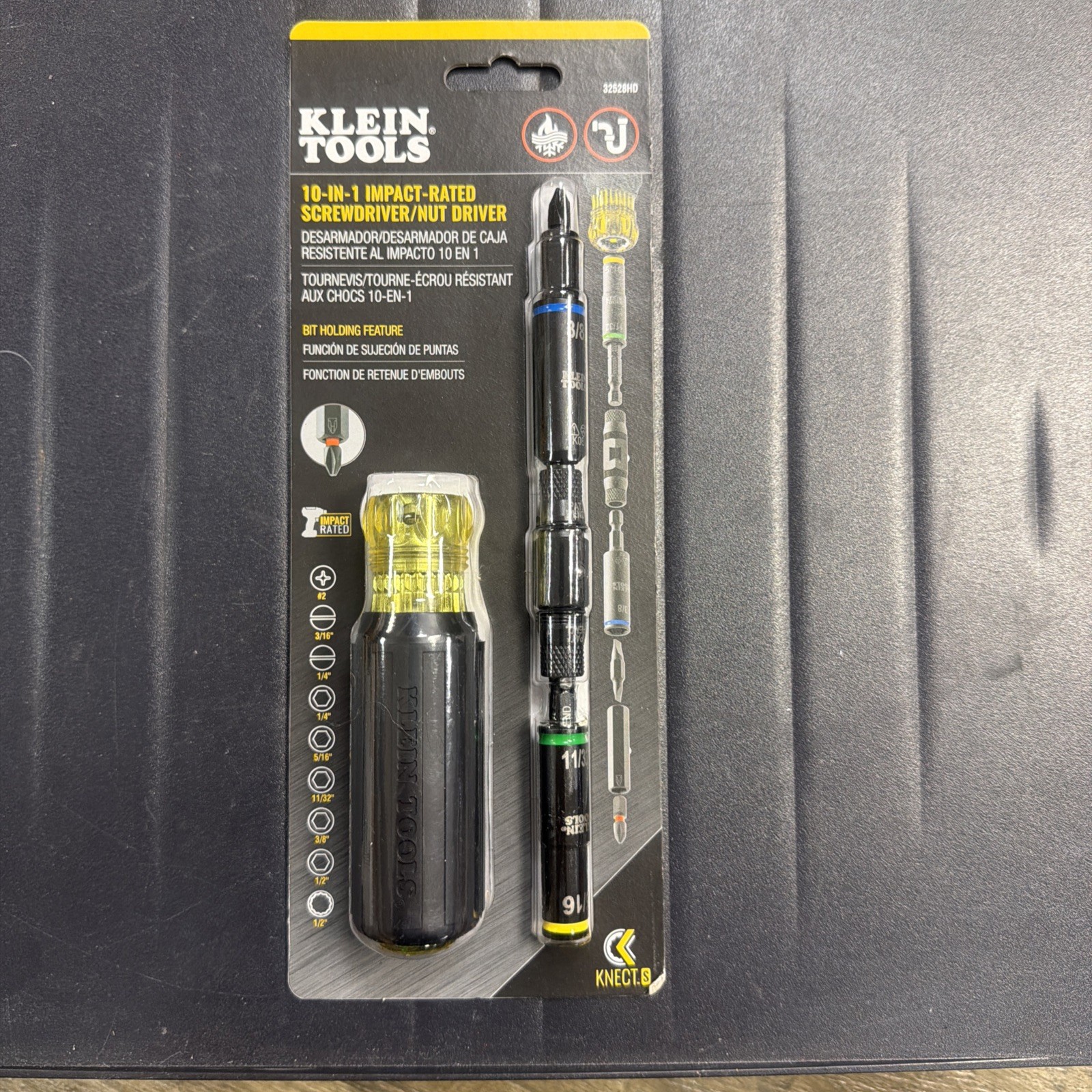 Klein Tools KNECT 32528HD 10-In-1 Impact Screwdriver/Nut Driver Set With Handle Klein Tools KNECT 32528HD 10-In-1 Impact Screwdriver/Nut Driver Set With Handle