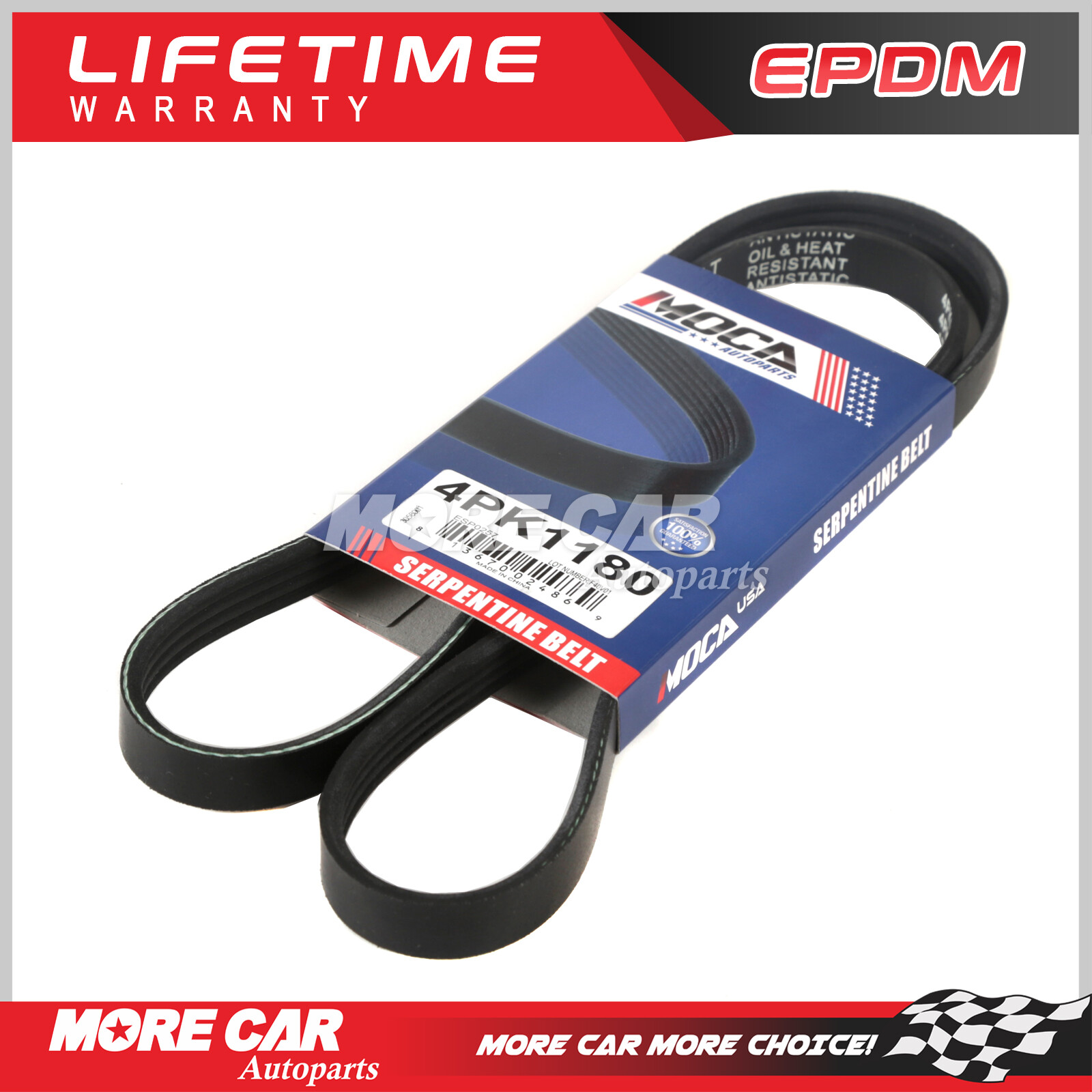 EPDM Serpentine Belt for 00-12 Toyota Yaris Echo Hatchback DOHC 1.5L l4 4PK1180