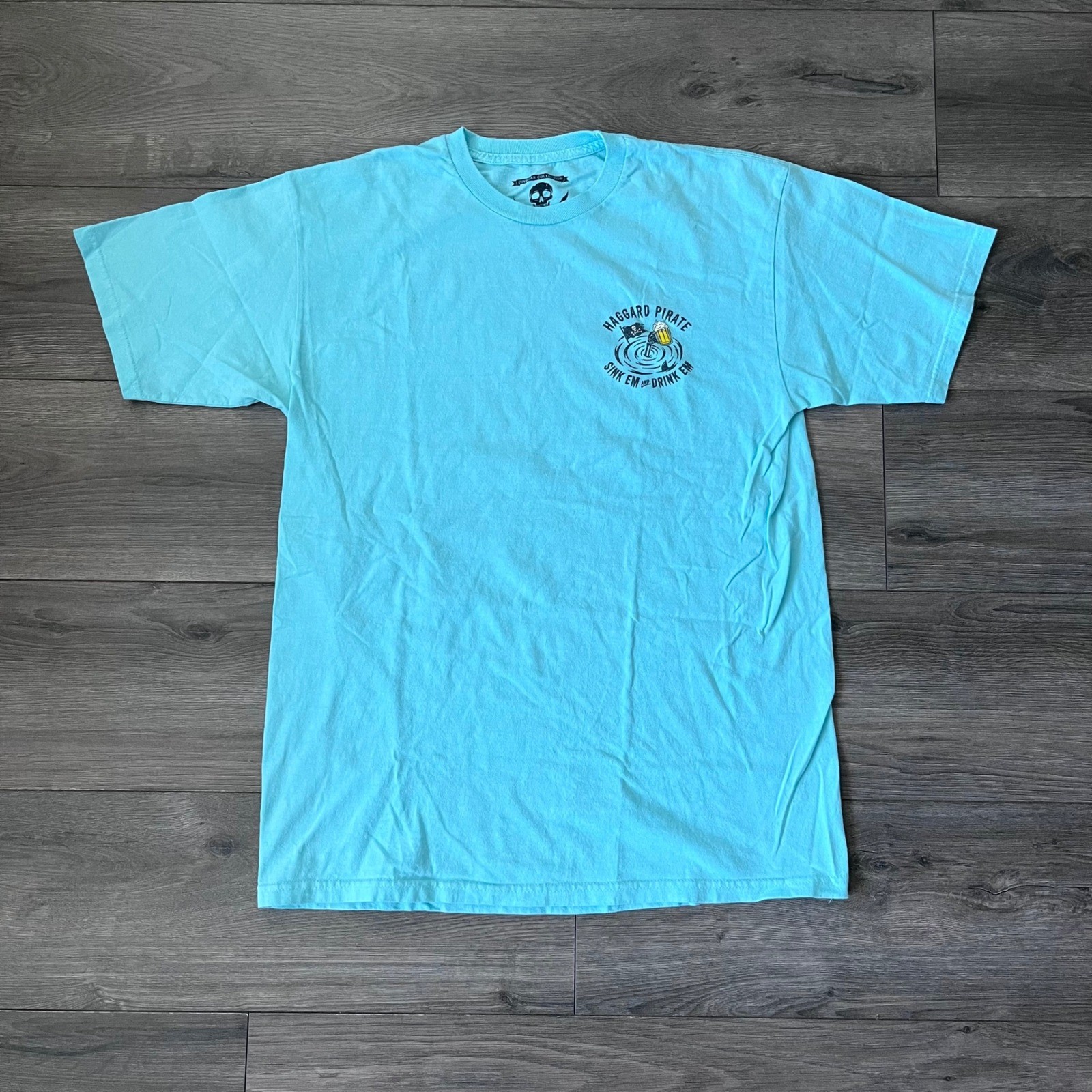 Haggard Pirate Mens Dive Bar Collection Sink Em Drink Em Graphic T-Shirt Blue L Haggard Pirate Mens Dive Bar Collection Sink Em Drink Em Graphic T-Shirt Blue L