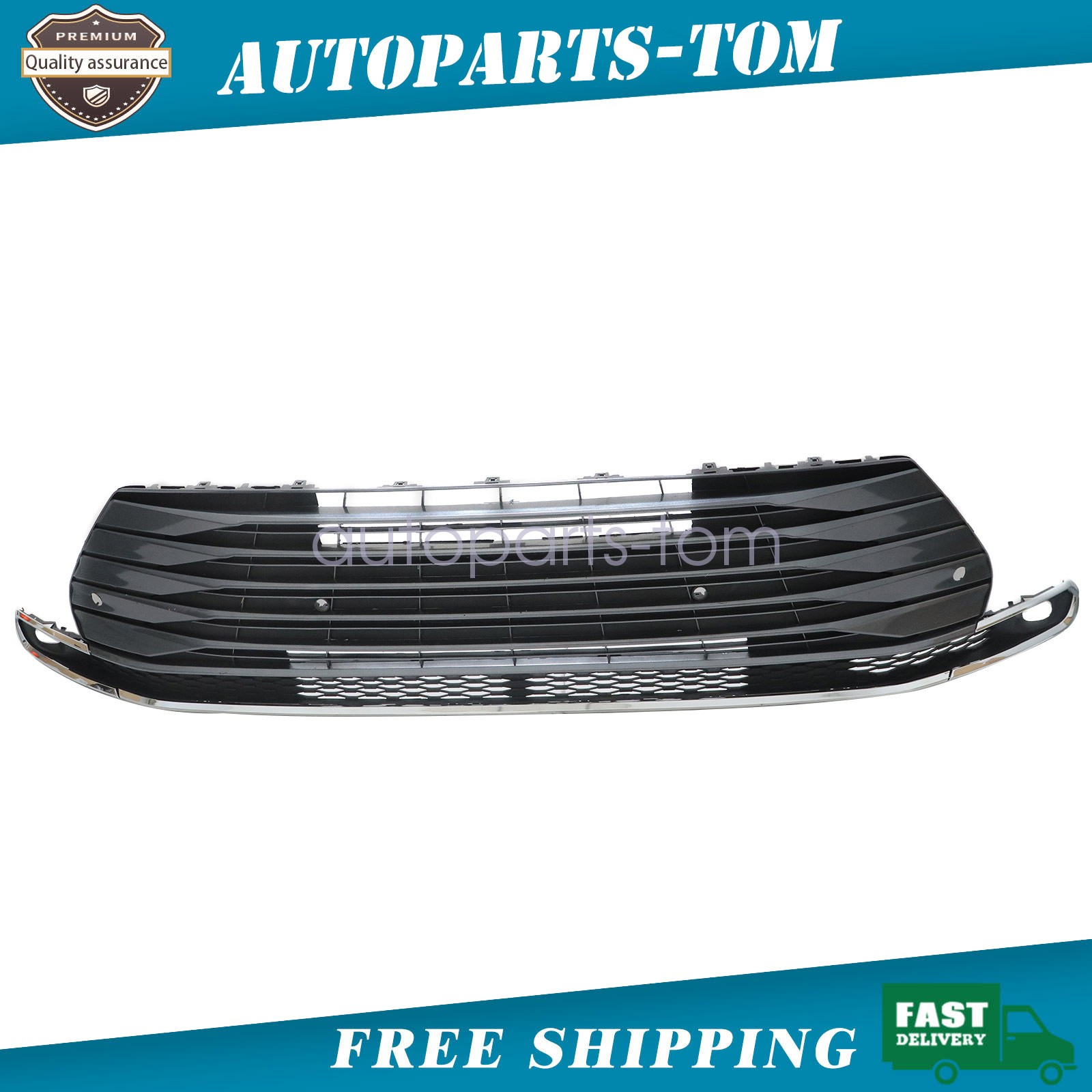 Fits 2021-2024 Toyota Sienna Front Bumper Lower Grille Sensor Holes W/o Cam Opt