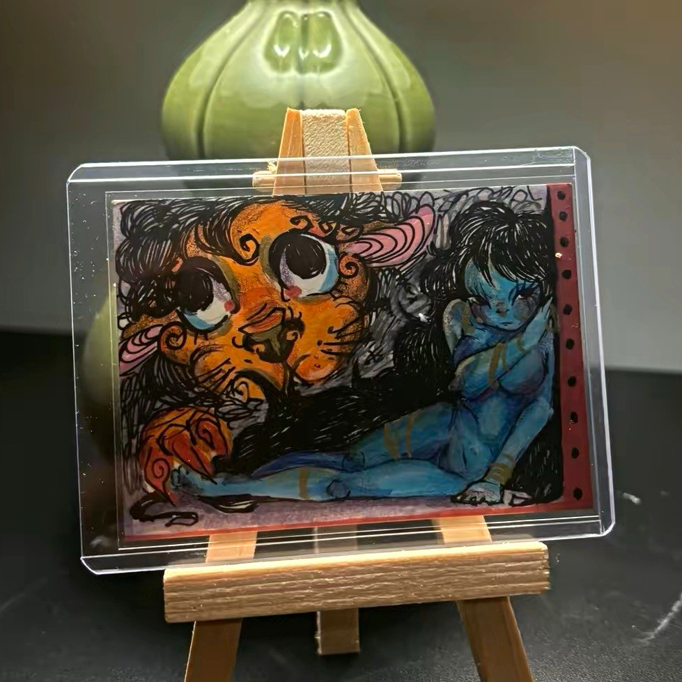 ACEO - series “Night time” full set of three, colorful original art work.
