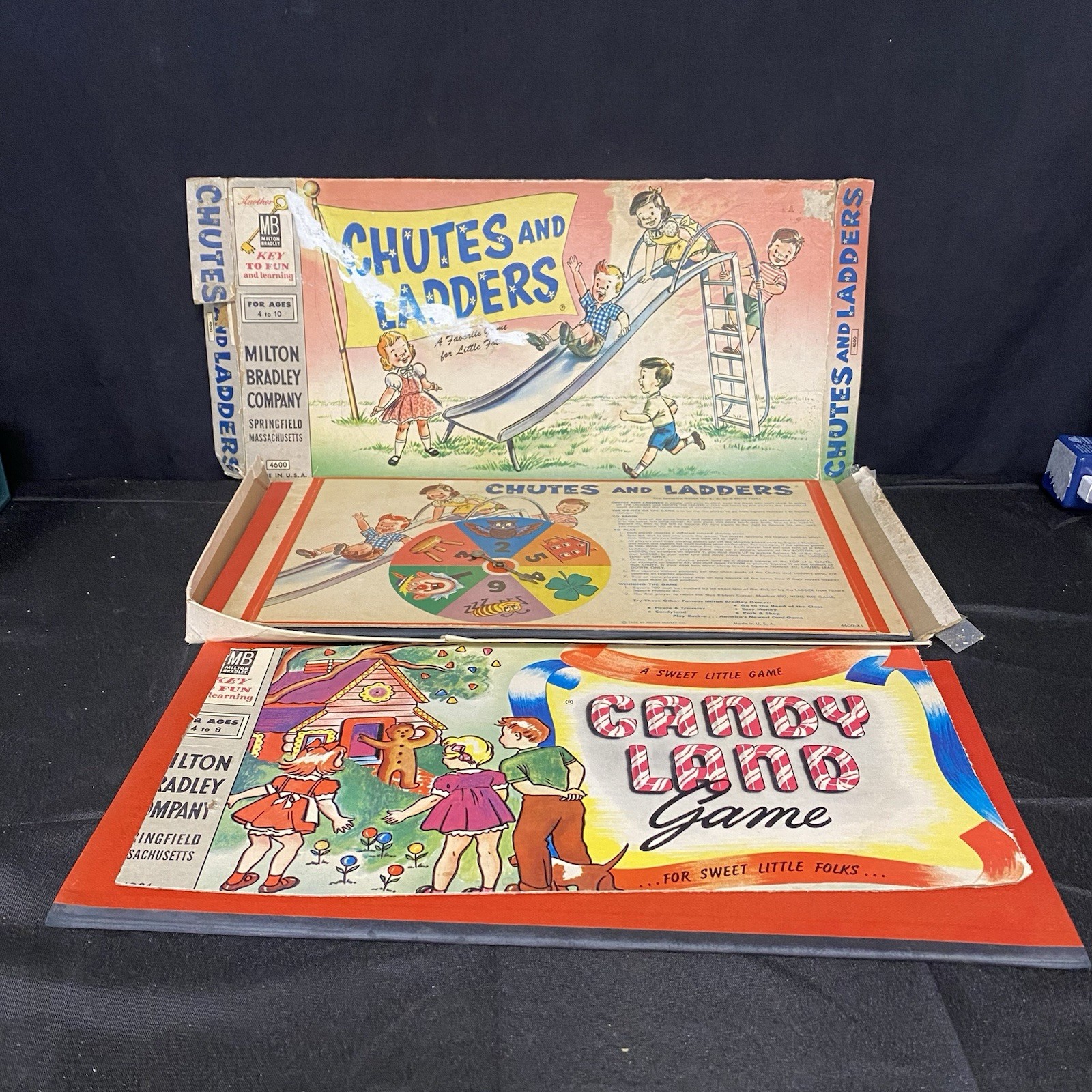 1956 Chutes & Ladders Board Game & 1962 Candyland Board Game - Please Read