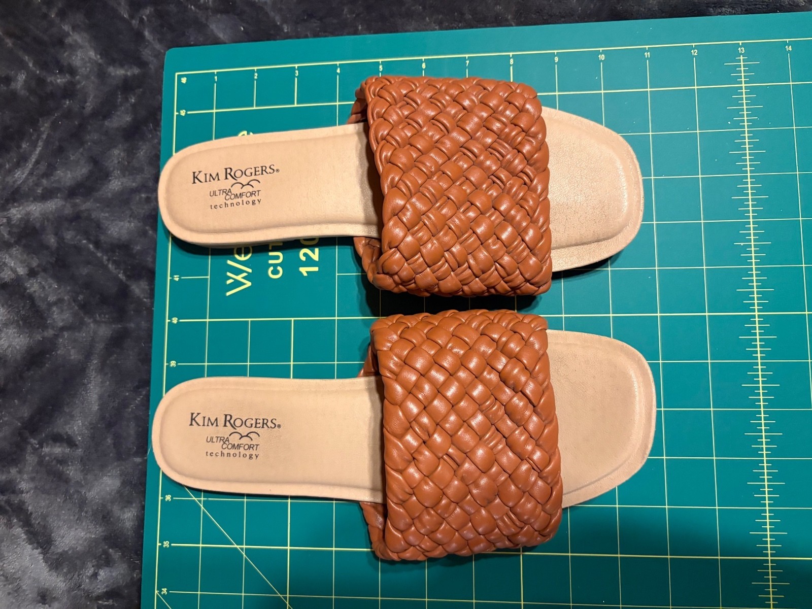 Kim Rogers woven brown slide sandals Kim Rogers woven brown slide sandals