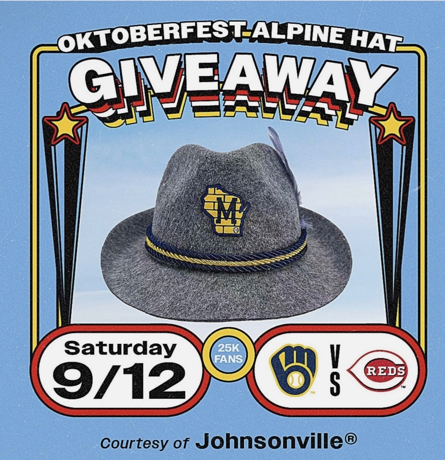 2026 Milwaukee Brewers Alpine Hat SGA OKTOBERFEST Rare Stadium Only 