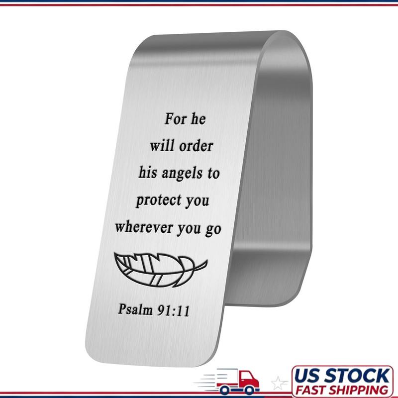 Psalm 91:11 Guardian Angel Car Visor Clip Vehicles, Funny Religious Safety Gift