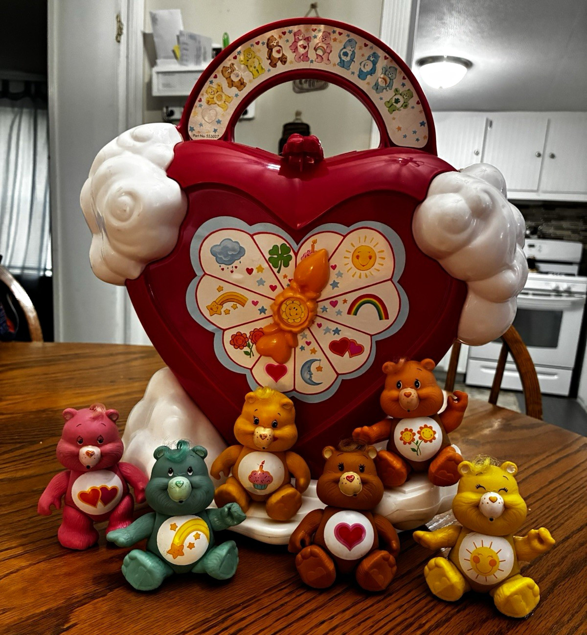 VTG 1983 Care Bears Care A Lot Heart Playset Case Bundle w/ 6 Poseables