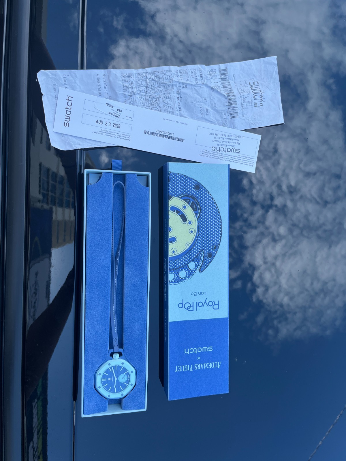 Swatch x Audemars Piguet Royal \'Lan Ba\' Blue Bioceramic Watch w/ BOX & PAPERS
