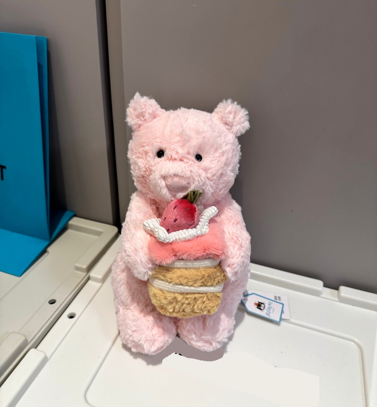 Jellycat Leola Bear with Strawberry Cake – Adorable Plush Toy