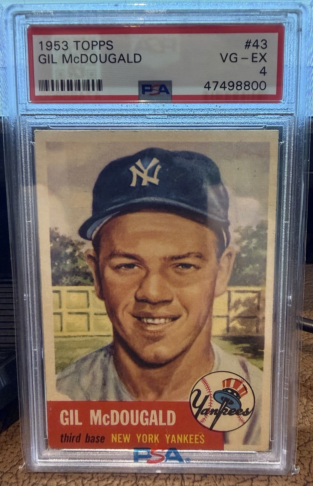 1953 Topps #43 Gil McDougald PSA 4 1953 Topps #43 Gil McDougald PSA 4