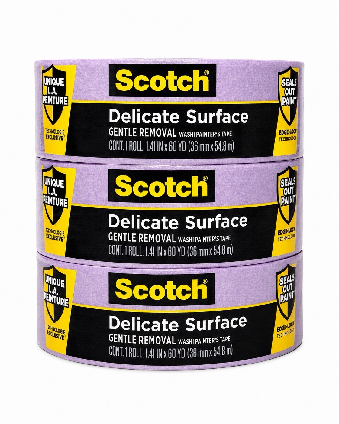 Scotch 2080-36NC Pink Surface Painters Tape 1.41 W in. x 60 L yd (3 PACK)