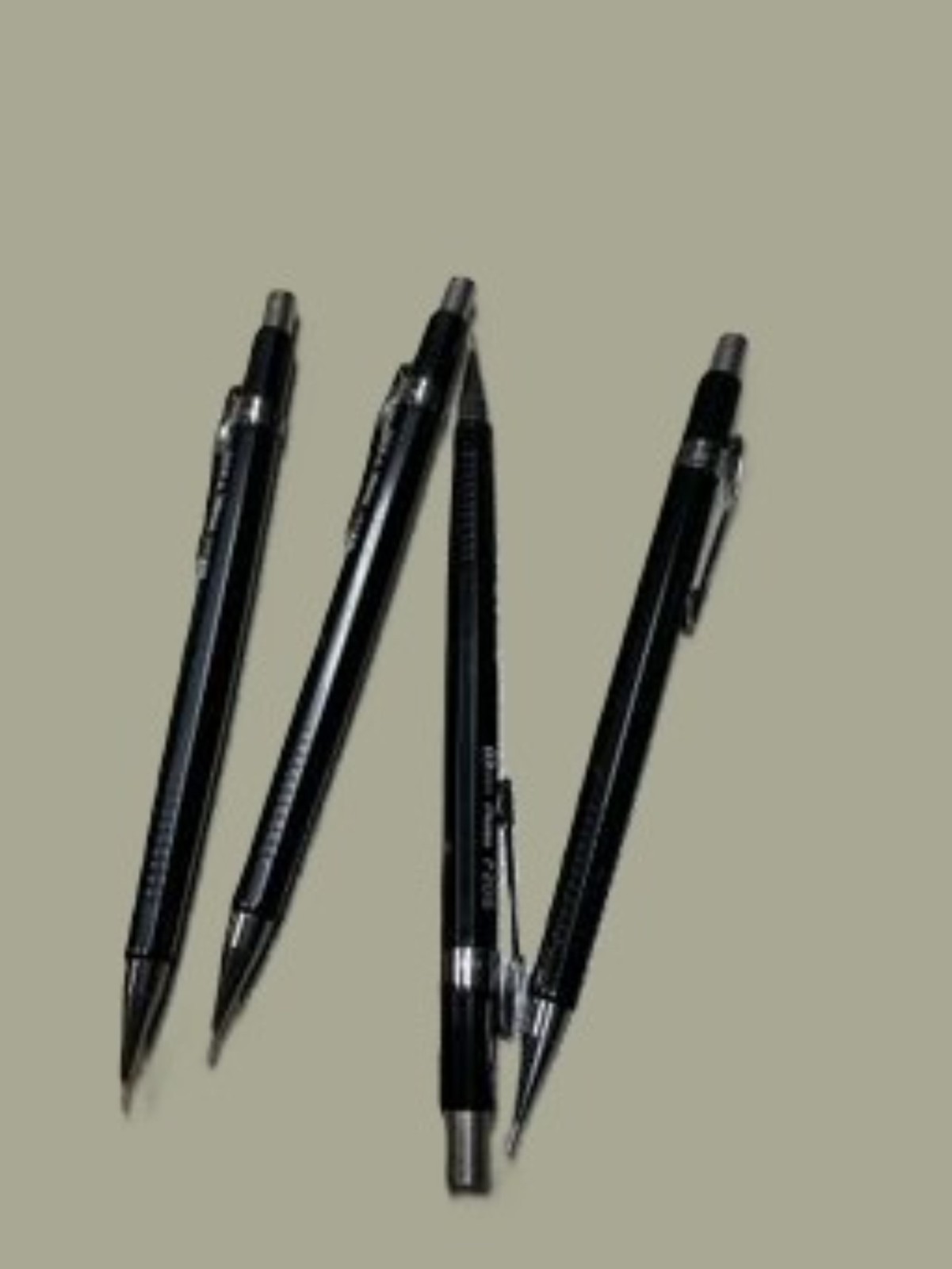 Vtg Pentel Mechanical Pencils P205 Black 0.5mm Body Pocket Clip Japan Lot of 4