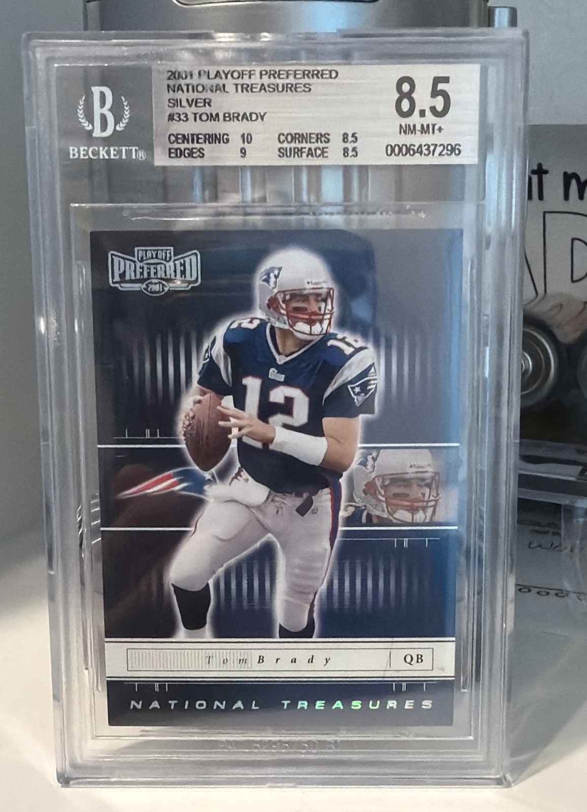 2001 Playoff Preferred - Tom Brady #33 National Treasures Silver /400 BGS 8.5 2001 Playoff Preferred - Tom Brady #33 National Treasures Silver /400 BGS 8.5
