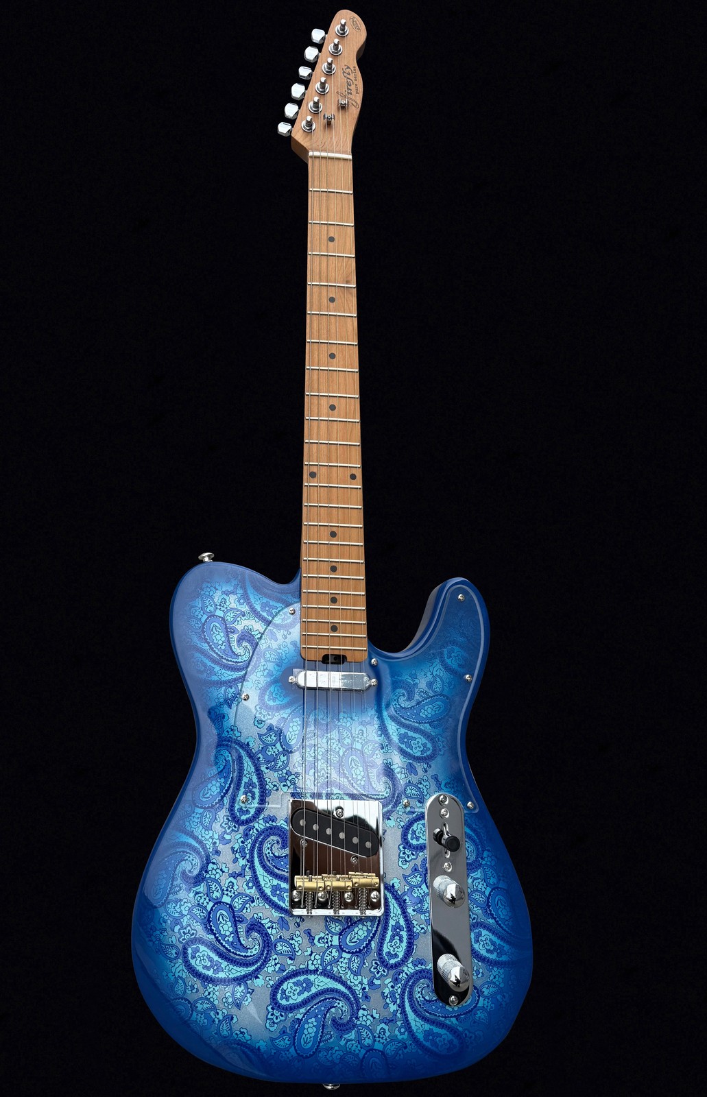 Firefly FFTL Classic Electric Guitar Blue Paisley Roasted Maple Alnico 5 Locking
