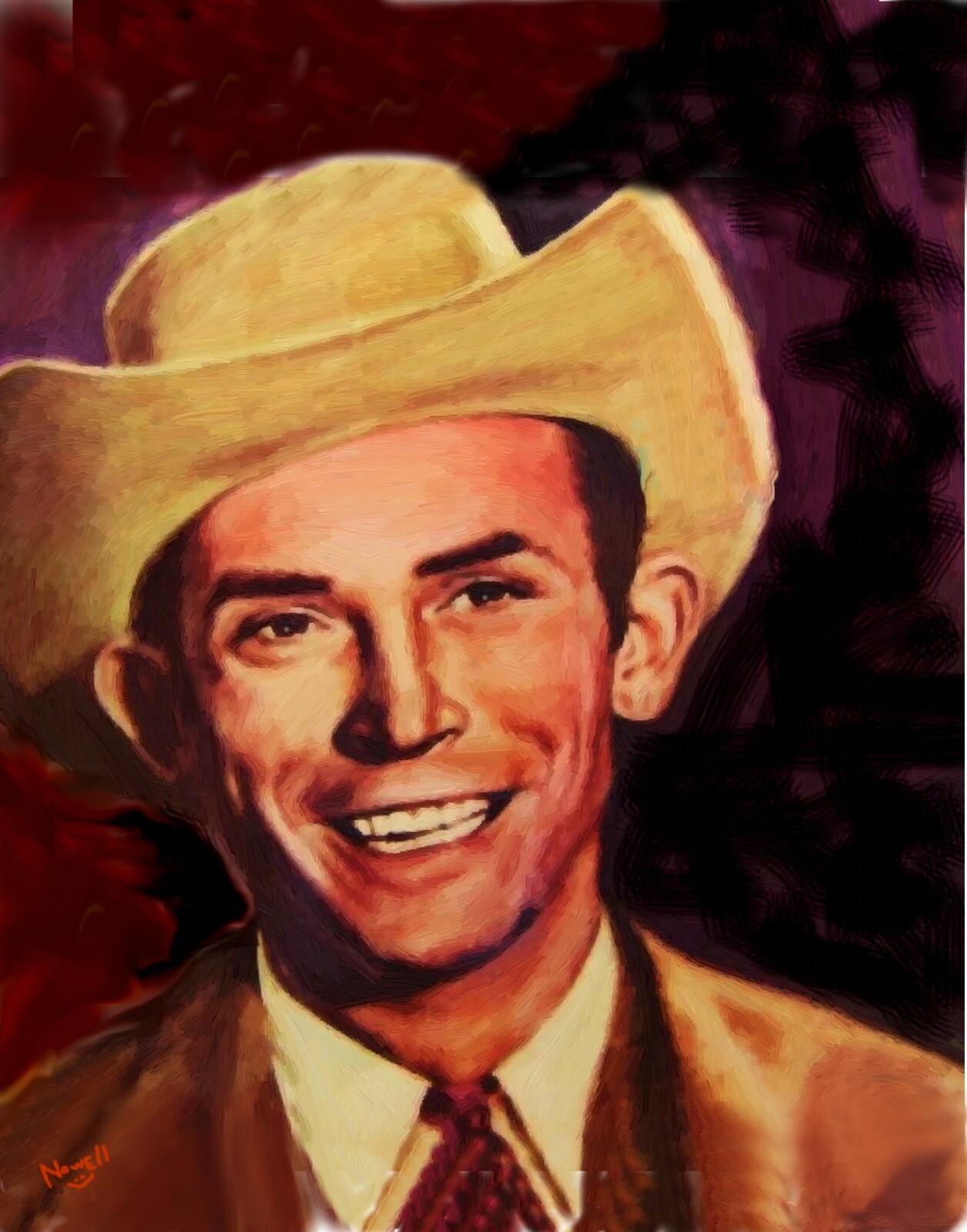 Country Music Legend Hank Wiliams Sr Art Poster Art 16 x 20 Oil Painting Country Music Legend Hank Wiliams Sr Art Poster Art 16 x 20 Oil Painting