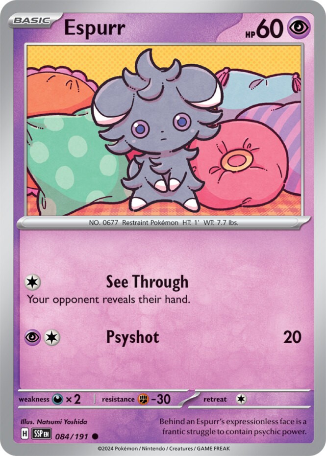 Espurr - 084/191 - Common (Near Mint) Surging Sparks - Psychic Pokémon