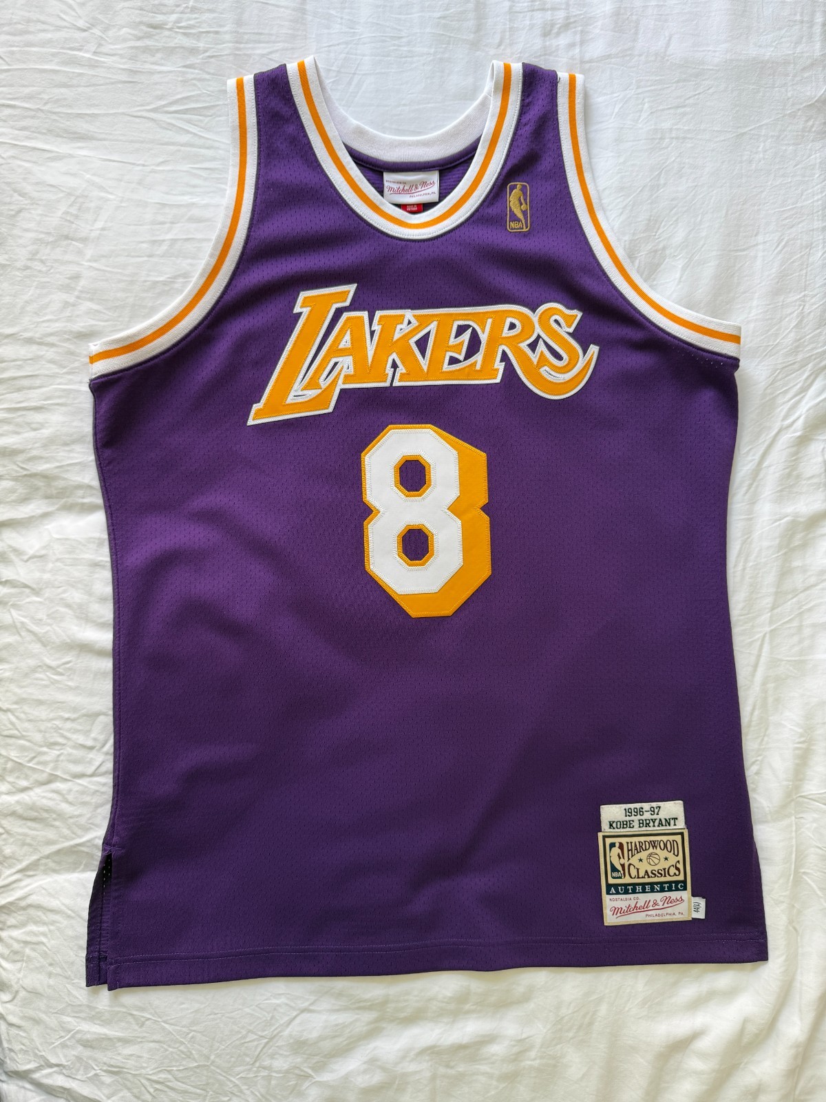 Kobe Bryant 8 Lakers Mitchell & Ness Authentic 1996-97 Jersey 44 L Purple