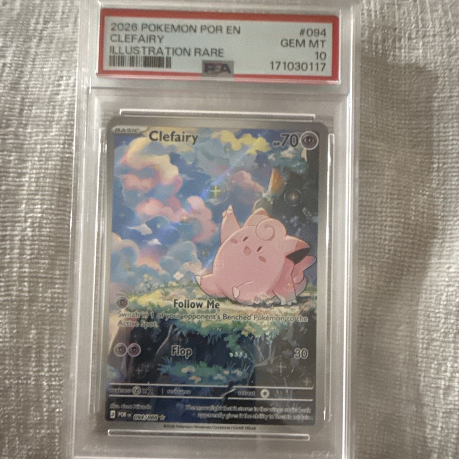 Pokémon 2026 Me03 Perfect Order Clefairy Illustration Rare Holo 094/088 PSA 10