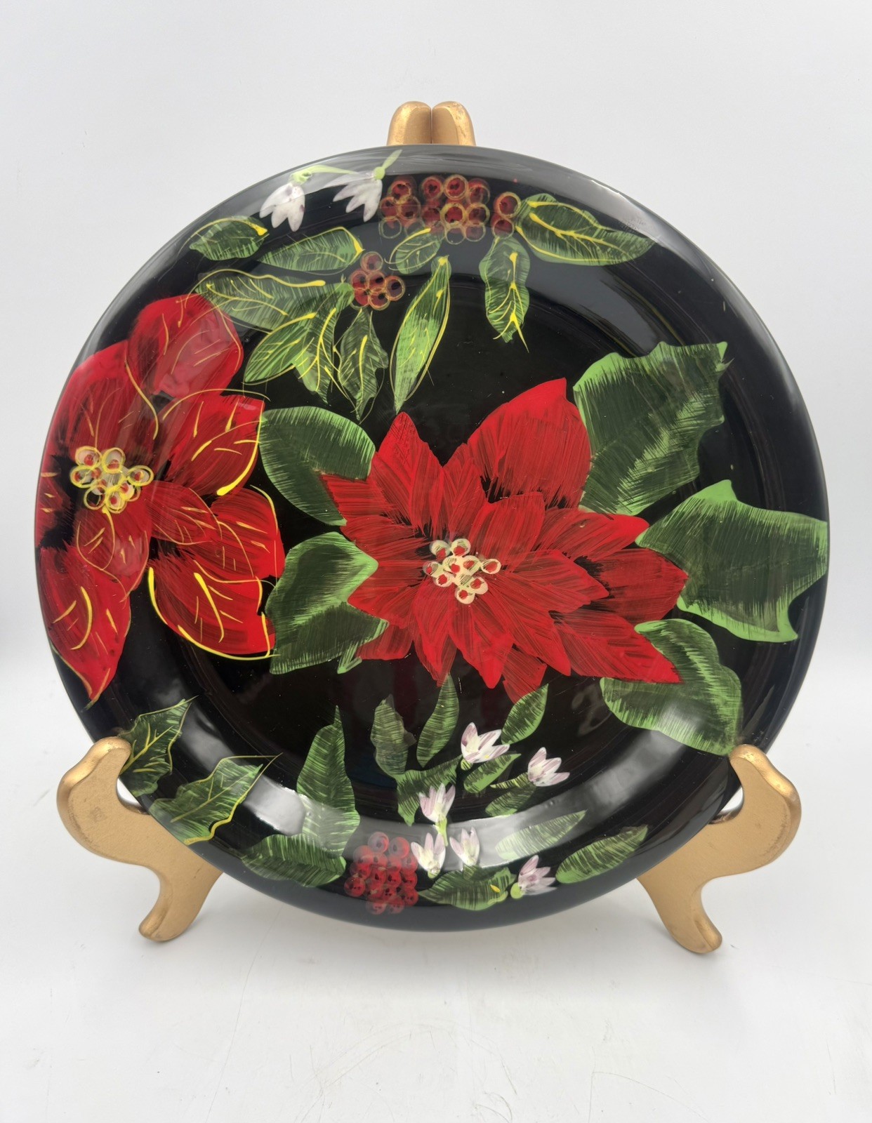 Beautiful Certified International HTF Poinsettia Dinner Plate 4258748 Beautiful Certified International HTF Poinsettia Dinner Plate 4258748