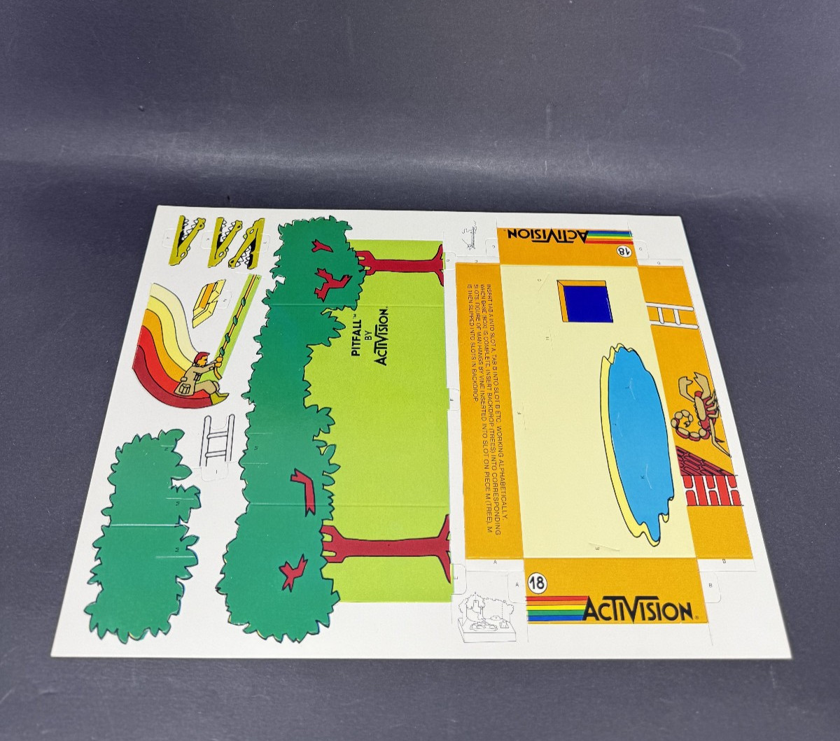 Vtg Pitfall Activision Atari Punch Out Cardboard Diorama Promotional