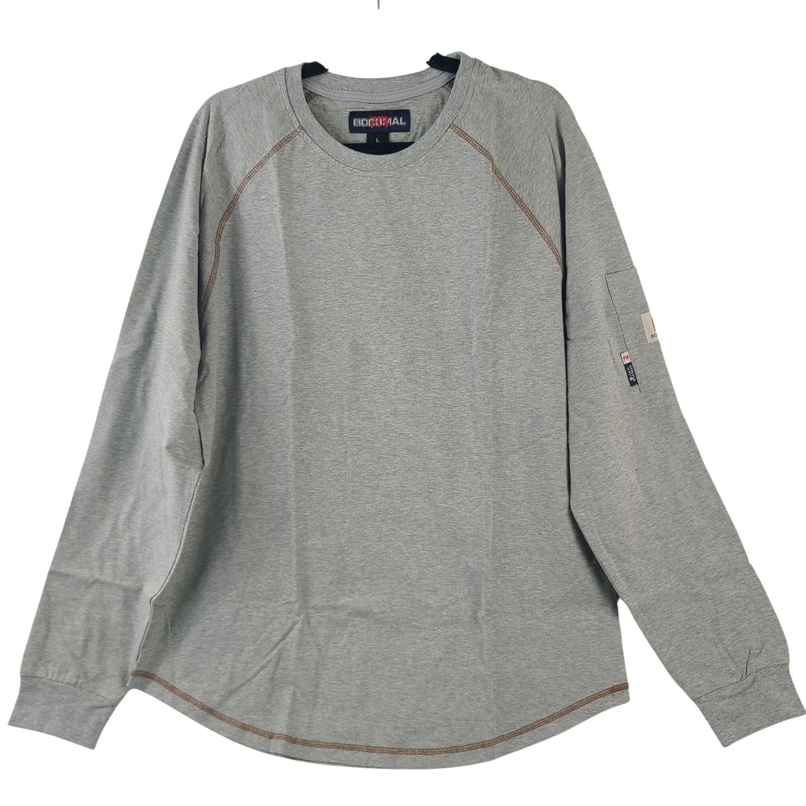 NEW Bocomal Men\'s Fire-Resistant Long-Sleeve Shirt Sz L Gray UL Certified