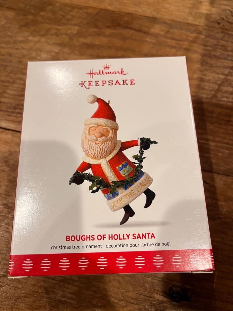 Hallmark Keepsake Ornament 2017 Boughs of Holly Santa Claus NIB Sharon Visker