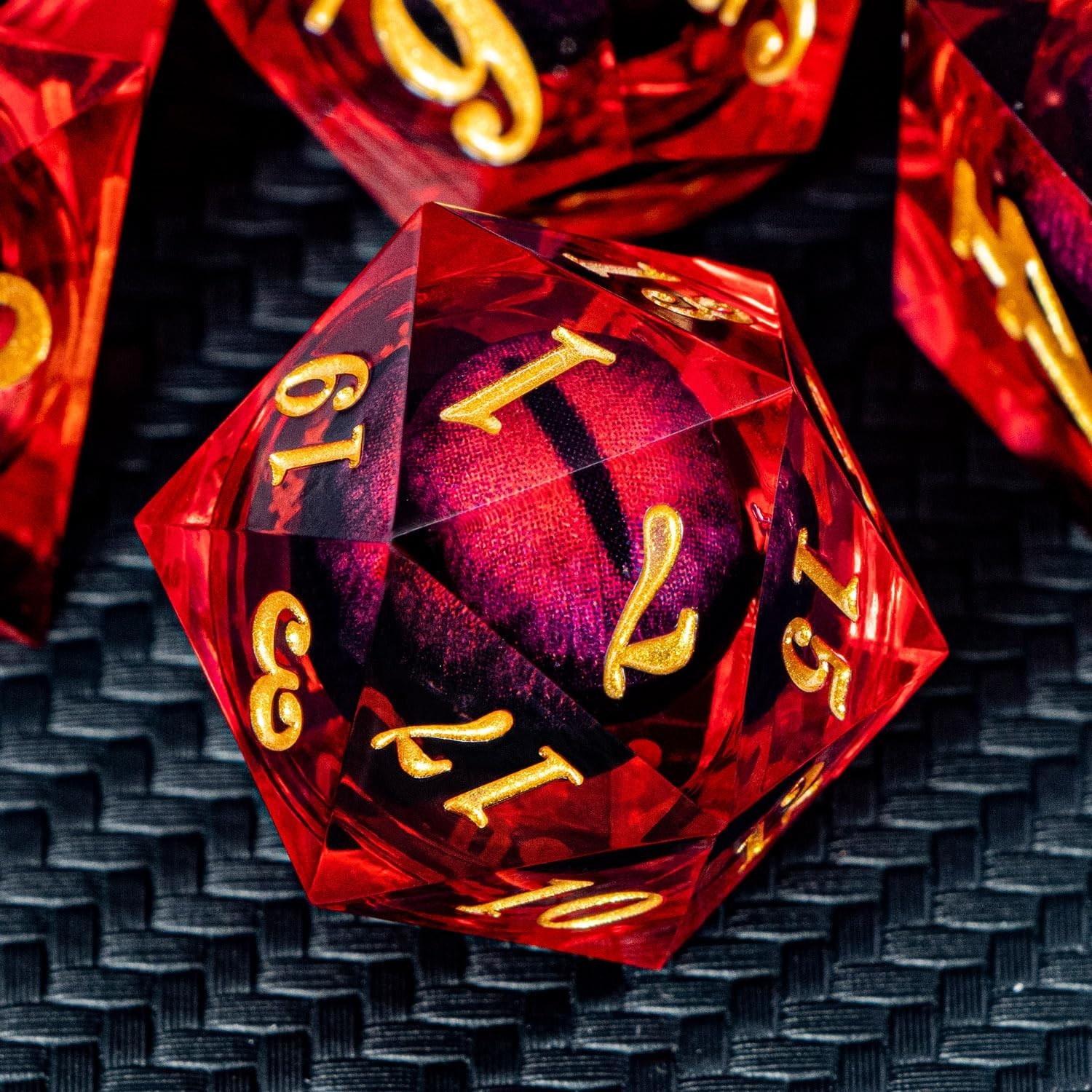 ARUOHHA DND Dragon Eye Dice Liquid Core Red Resin Sharp Edged Dice with Gift ... ARUOHHA DND Dragon Eye Dice Liquid Core Red Resin Sharp Edged Dice with Gift ...
