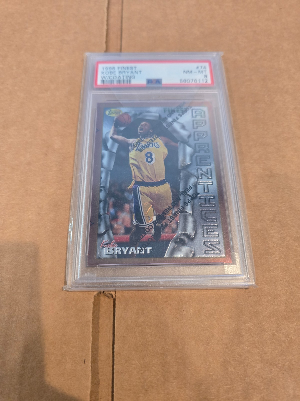 1996-97 Topps Finest  (with coating) Kobe Bryant #74 (RC) - PSA 8