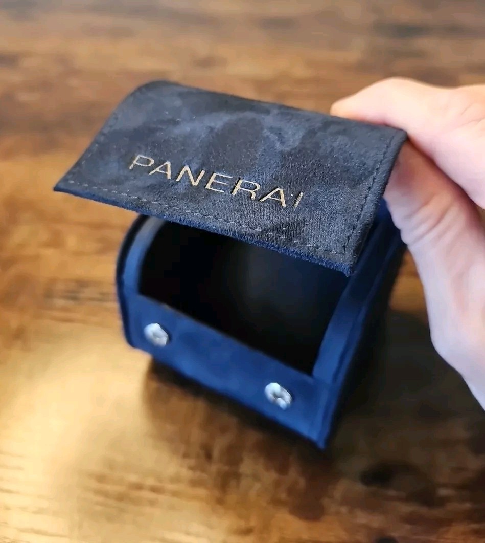 Panerai Watch Blue Suede Storage Case & Travel Box OEM Authentic