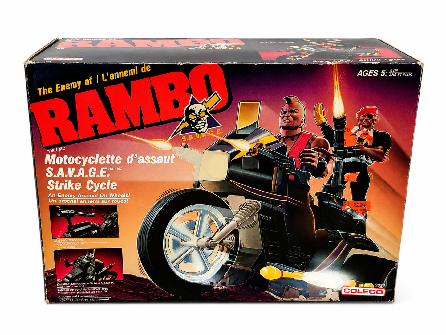 Rare Vintage Rambo S.A.V.A.G.E. Strike Cycle Coleco Action Figure Vehicle Boxed