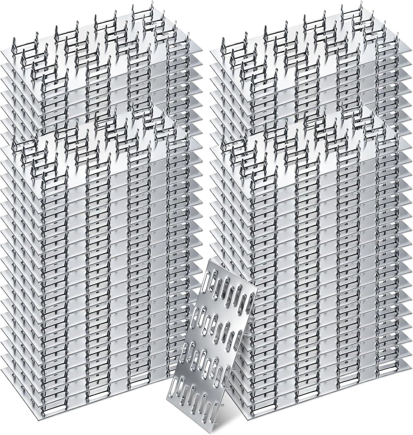 100 Pack Truss Plates Pronged Flat Mending Plate, 4 x 2 in, 9mm Teeth 100 Pack Truss Plates Pronged Flat Mending Plate, 4 x 2 in, 9mm Teeth