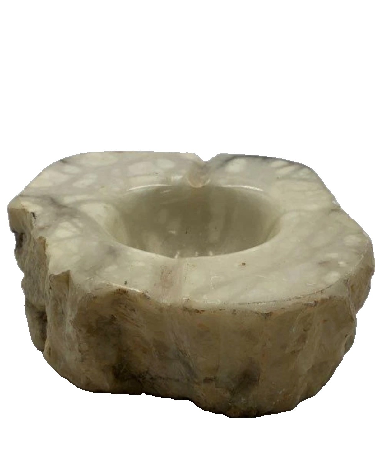 Vintage Italian Alabaster Ashtray Mid Century Modern Raw Rock Edge Catchall MCM Vintage Italian Alabaster Ashtray Mid Century Modern Raw Rock Edge Catchall MCM