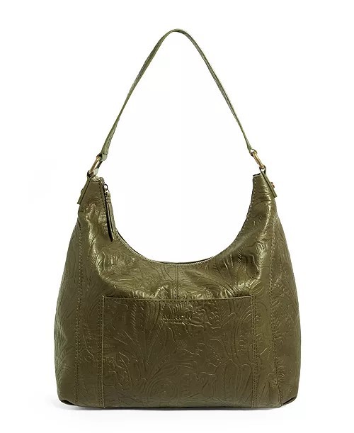 Nwot American Leather Co. Blake Olive Green Embossed Med. Sz. Hobo Bag