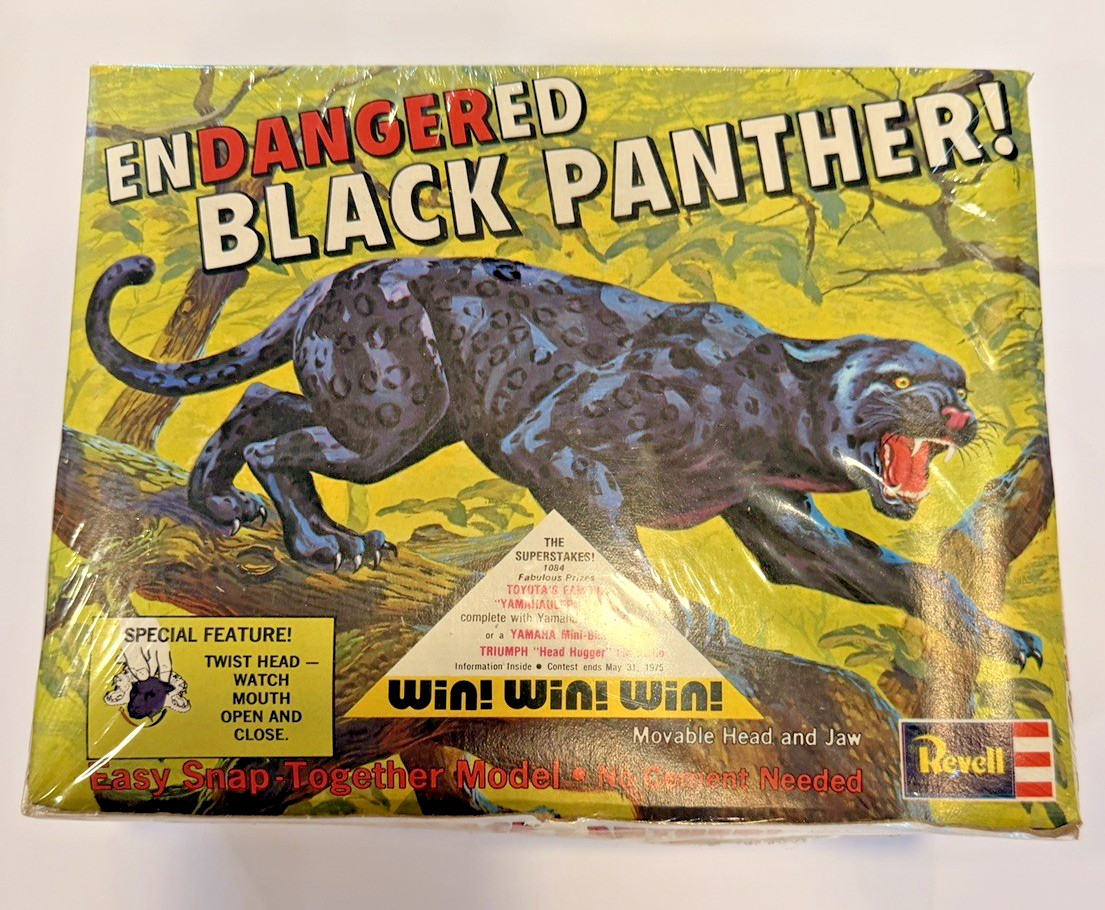 1974 Revell H-705 Endangered Black Panther Model Kit Original Box Rare New 1974 Revell H-705 Endangered Black Panther Model Kit Original Box Rare New
