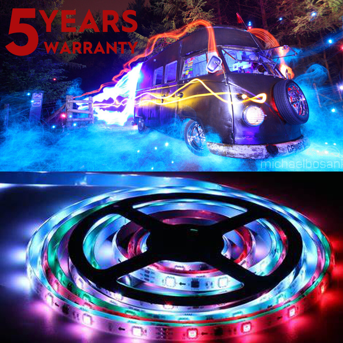 Tira Luces RGB 300LED 12V 16.4ft tiras Luz Para decoracion habitacion Cuarto